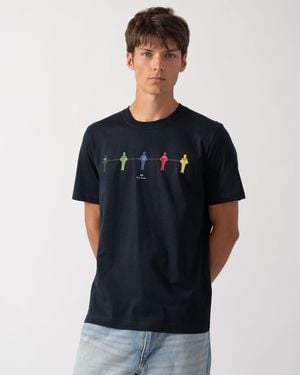 Paul Smith Ps Regular Fit Table Football Graphic T-Shirt - Blue