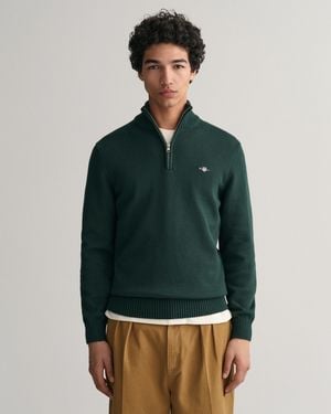GANT Casual Cotton Half Zip Jumper - Green