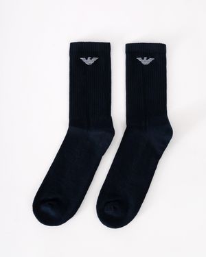 Emporio Armani 3-Pack Eagle Logo Socks - Blue