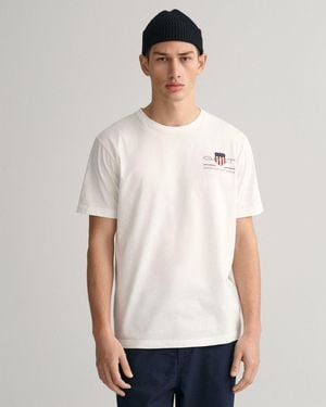 GANT Regular Fit Embroidered Archive Shield T-Shirt - White