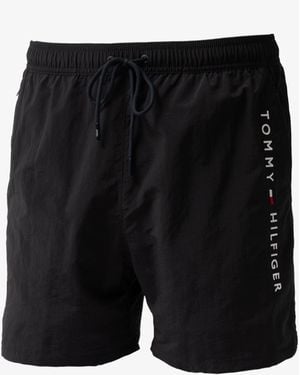 Tommy Hilfiger Logo Zip Pocket Drawstring Swimming Shorts - Black