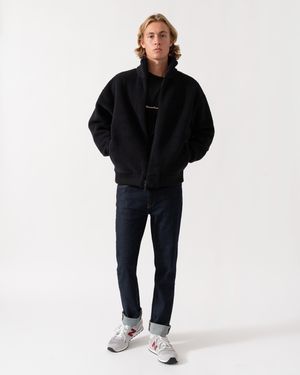 BOSS Logo-Embroidered Zip-Up Sweatshirt - Black