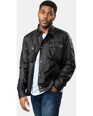 Belstaff Racemaster Waxed Cotton Compact Field Jacket - Black
