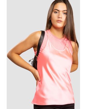 ARMANI EXCHANGE Layered Satin Blouse Size: M - Multicolour
