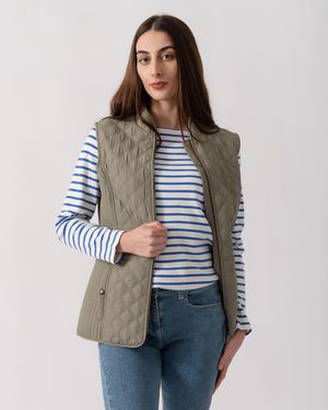 Joules Minx Diamond Quilt Gilet - Green
