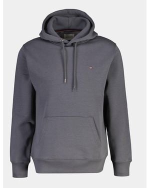 GANT Regular Fit Shield Logo Pullover Hoodie - Grey