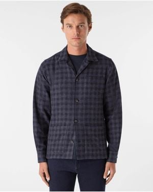 Oliver Sweeney Tramore Brushed Cotton Overshirt - Blue