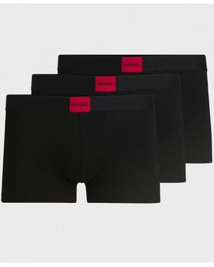 HUGO Galaxy 3-Pack Trunks With Label Logo 001, Size: L - Black