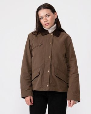 Joules Belfield Cropped Wax Jacket - Brown