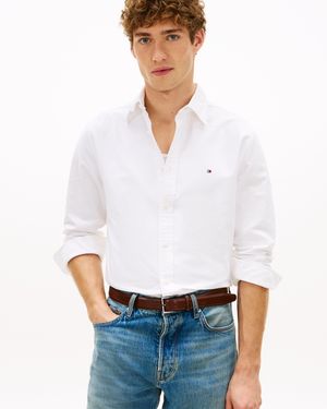 Tommy Hilfiger Solid Heritage Long Sleeve Oxford Shirt - White