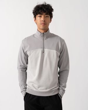 BOSS Loungewear Tracksuit 1/4 Zip Jacket 50545583 - Grey