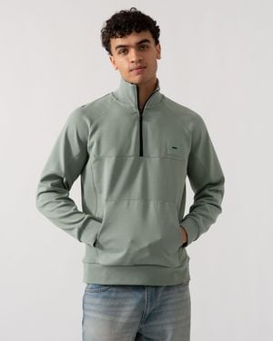BOSS Sweat Rib Half Zip Sweatshirt - Green