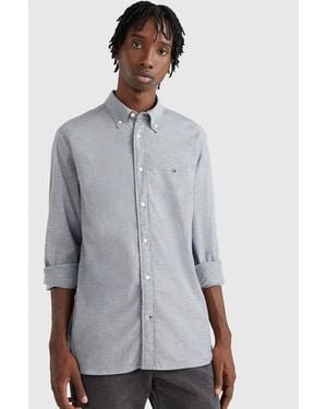 Tommy Hilfiger Core 1985 Flex Long Sleeve Oxford Shirt Size: M - Grey