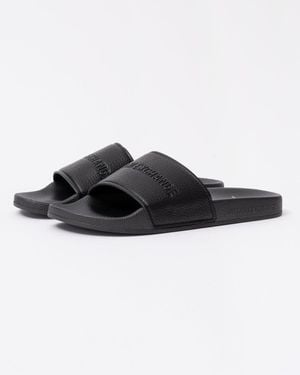 ARMANI EXCHANGE Tumbled Pu Sliders - Black