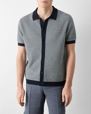 Oliver Sweeney Hessle Knitted Cotton Short-Sleeved Shirt - Grey