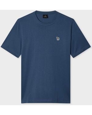 Paul Smith Ps Organic Cotton Zebra Logo T-Shirt - Blue