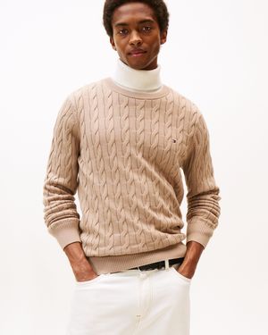 Tommy Hilfiger Classic Cable Crew Jumper - Natural