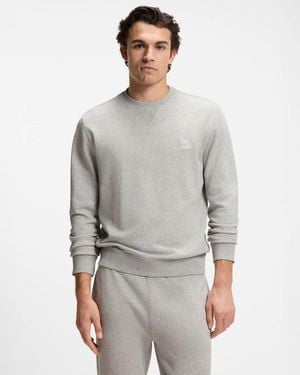 BOSS Westart Crew Neck Sweatshirt With Logo Patch - Grey
