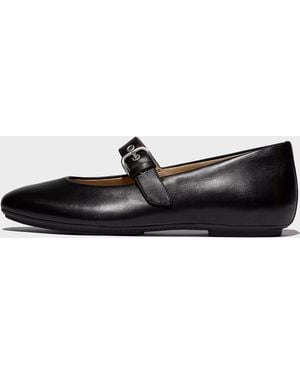 Fitflop Delicato Leather Mary Jane Shoes - Black
