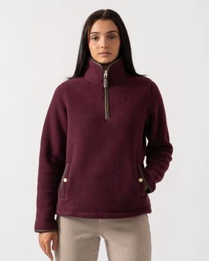 Joules Heritage 1/4 Zip Fleece - Red