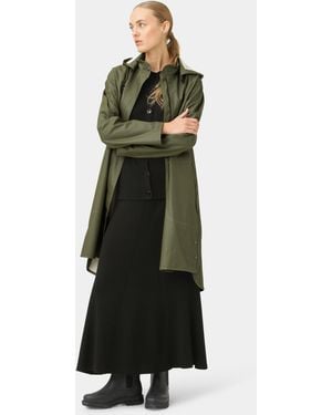 Ilse Jacobsen Rain A-Line Rubberised Raincoat - Green