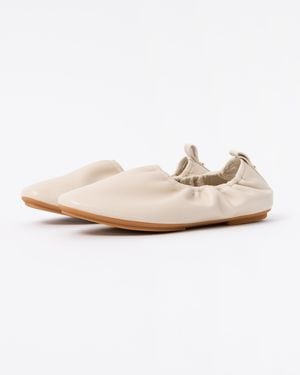 Fitflop Delicato Poise Leather Ballerina Shoes - White
