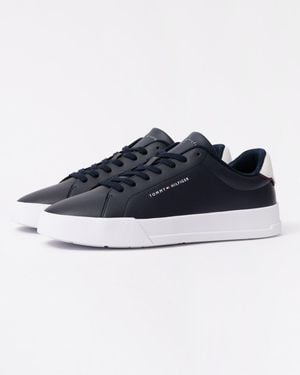Tommy Hilfiger Court Leather Detailed Trainer - Blue