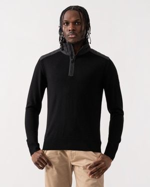 Belstaff Kilmington Merino Wool Quarter Zip Jumper - Black