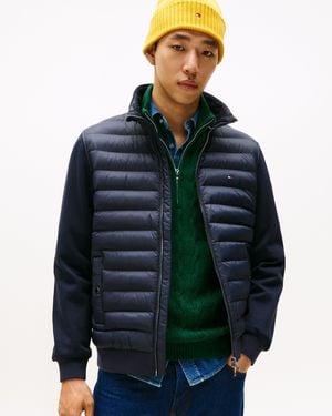 Tommy Hilfiger Essential Rwb Mixed Media Stand Collar Jacket - Multicolour