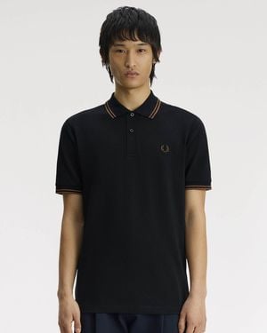 Fred Perry Twin Tipped Signature Polo Shirt - Black