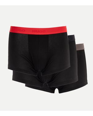 HUGO 3-Pack Trunks With Coloured Waistbands - Black