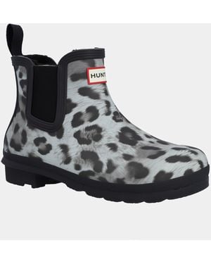 HUNTER Original Chelsea Insulated Snow Leopard Boot - Black