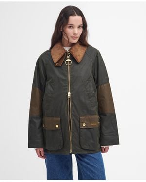 Barbour Allerston Wax Jacket Colour: Archive/Beech/Ancient - Grey