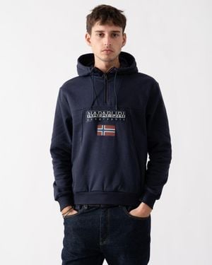 Napapijri Burgee 2.0 Half Zip Hoodie - Blue