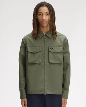 Fred Perry Ripstop Pocket Overshirt - Green