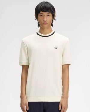 Fred Perry Crew Neck Pique T-Shirt - White