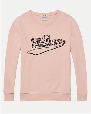 Maison Scotch Crew Neck Graphic Sweat Size: L - Pink