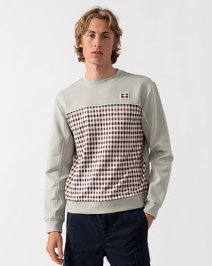Aquascutum Club Check Crewneck Sweatshirt - Grey