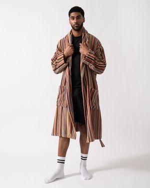 Paul Smith Signature Stripe Dressing Gown - Brown