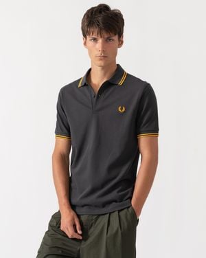 Fred Perry Twin Tipped Signature Polo Shirt - Black