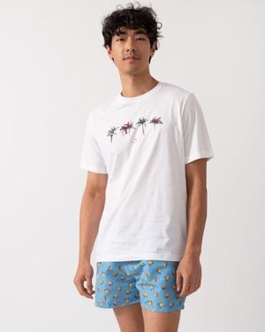 Paul Smith Ps Regular Fit Edelweiss Flower T-Shirt - White