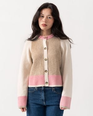 Joules Nora Colourblock Cardigan - Natural