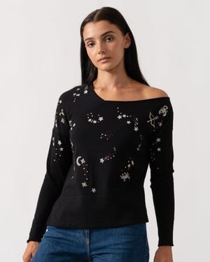 French Connection Zodiac Knits Ls Jumper - Black