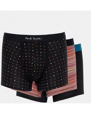 Paul Smith 3-Pack Logo Mix Trunks - Black