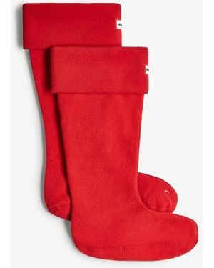 HUNTER Recycled Fleece Tall Boot Sock - Red