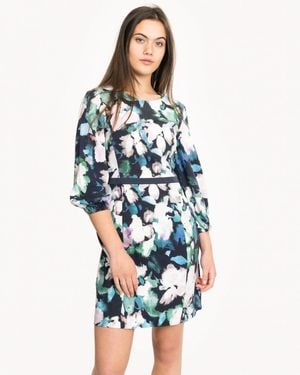 French Connection Dreda Print Flare Dress - Blue