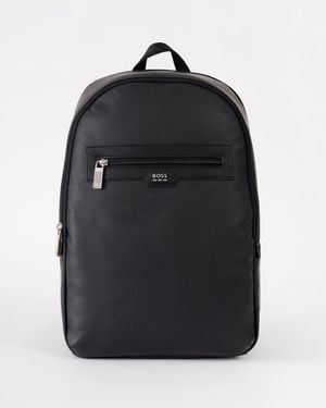 BOSS Lewy Faux Leather Backpack - Black