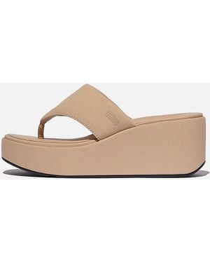 Fitflop Platfforms Wedge Toe-Post Sandals - White
