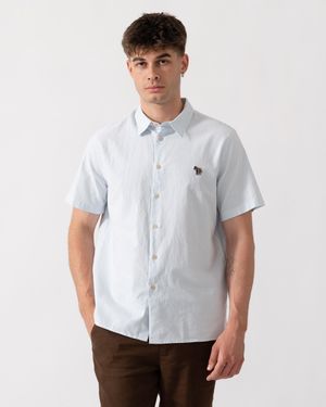 Paul Smith Ps Casual Fit Short Sleeve Zebra Badge Shirt - Blue