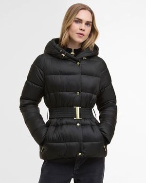 Barbour Short Track Line Puffer Jacket - Black